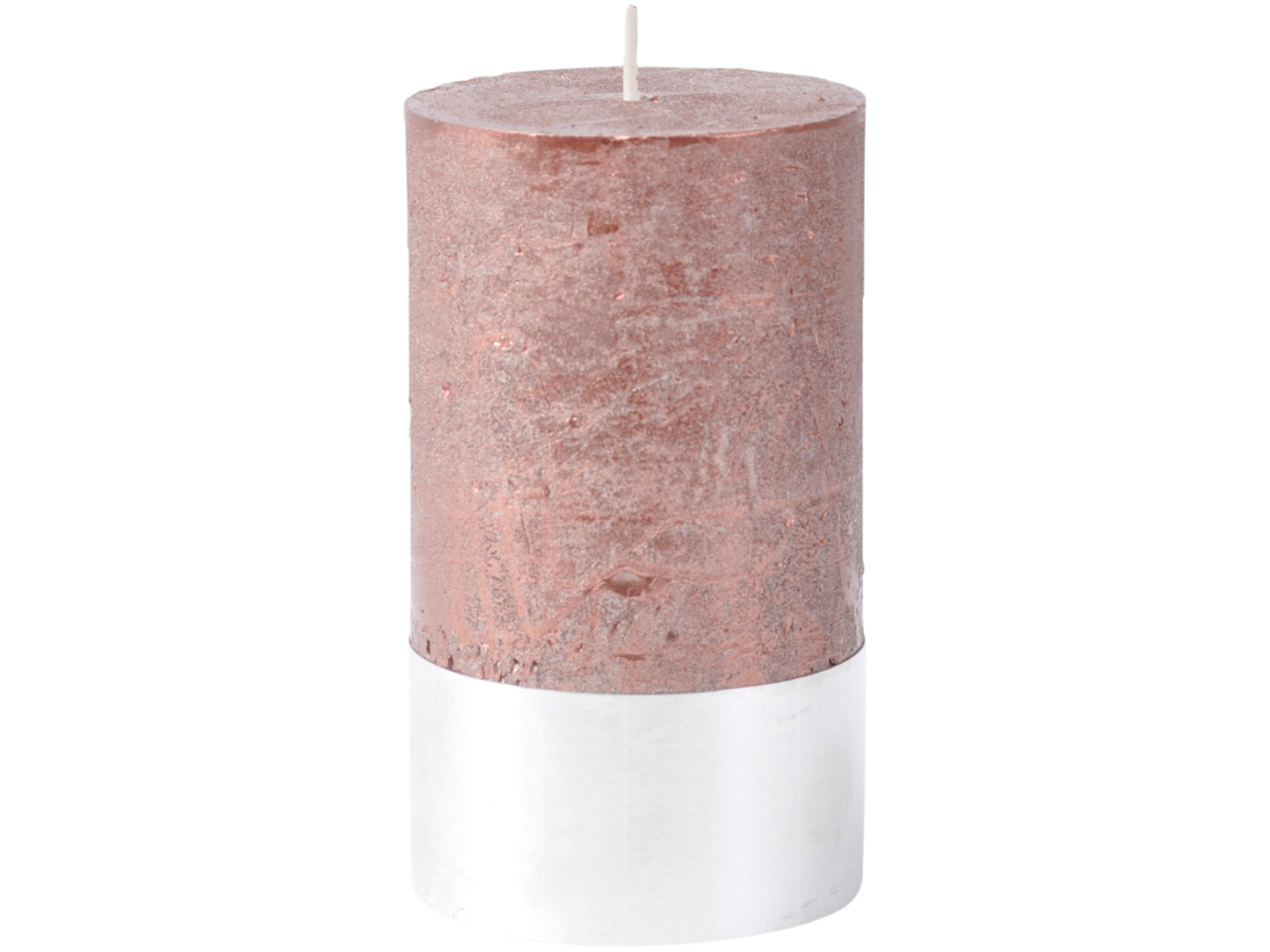 Libra Metallic Red Rustica Pillar Candle 7x12cm