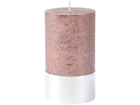 Libra Metallic Red Rustica Pillar Candle 7x12cm