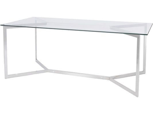 Linton Stainless Steel And Glass Dining Table