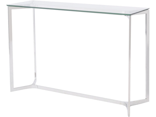 Linton Stainless Steel And Glass Console Table