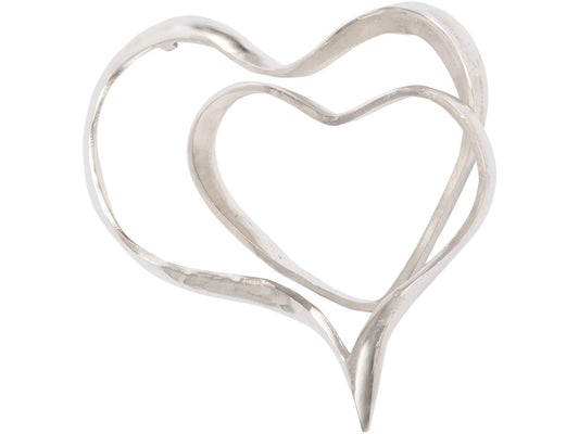 Silver Abstract Heart Wall Sculpture