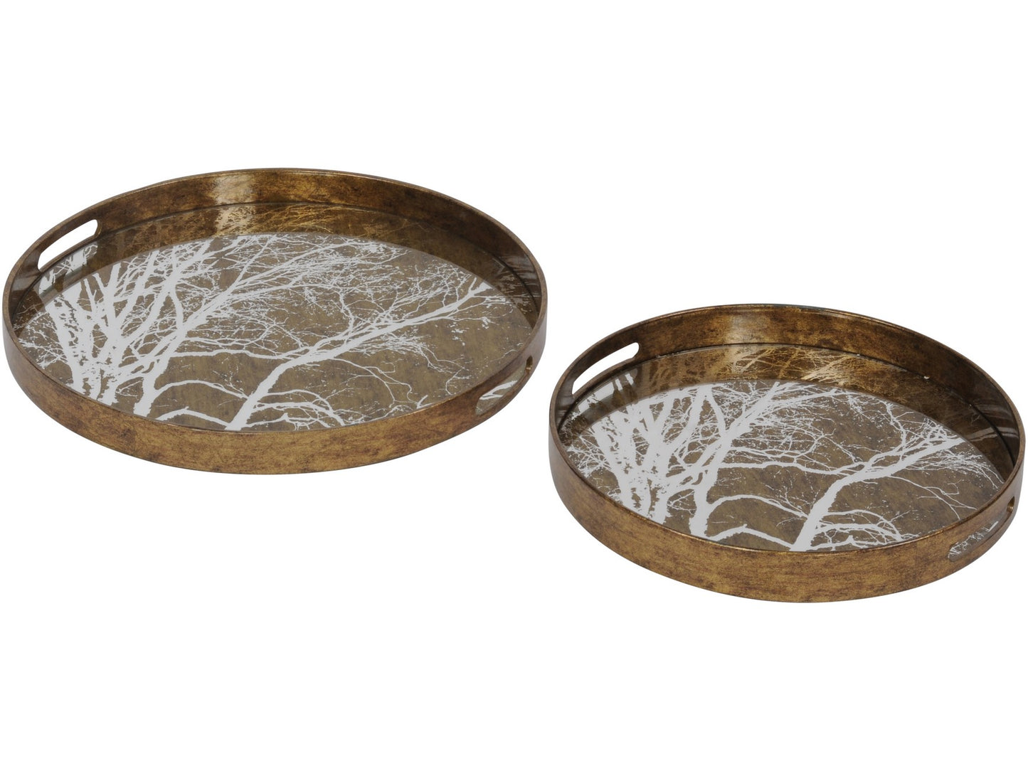 Vienna Antique Gold Set Of 2 Tree Trays