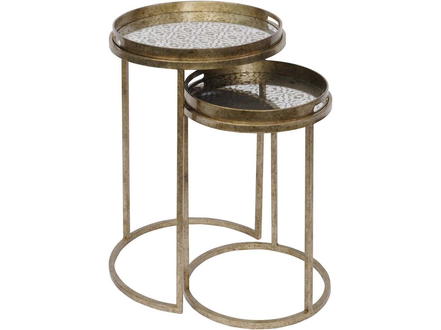 Vienna Antique Gold Diamond Set Of 2 Side Tables