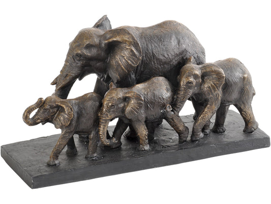 Antique Bronze Parade Of Elephants Sculpture