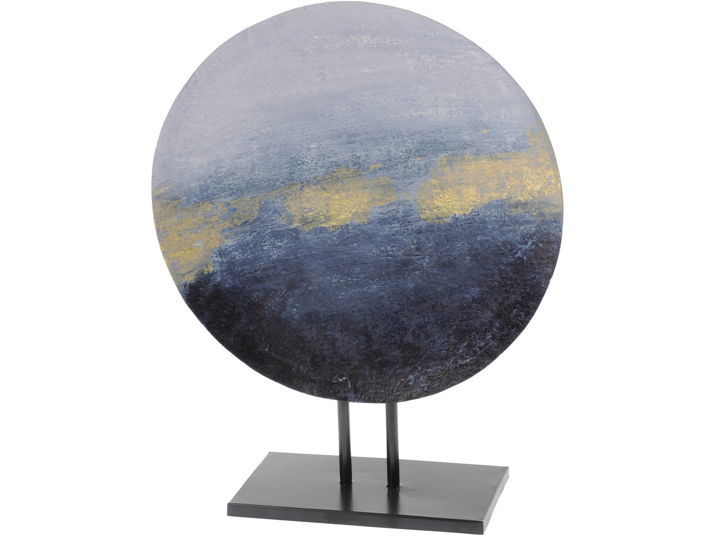 Blue And Gold Abstract Iron Sculpture