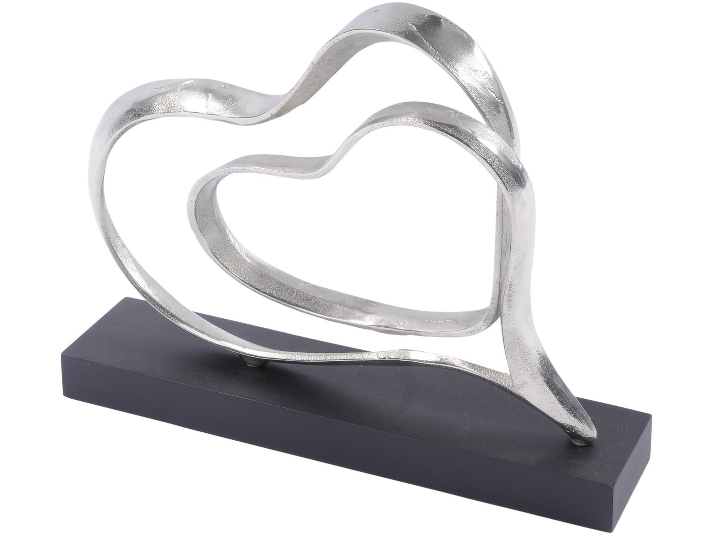 Silver Double Heart Aluminium Sculpture