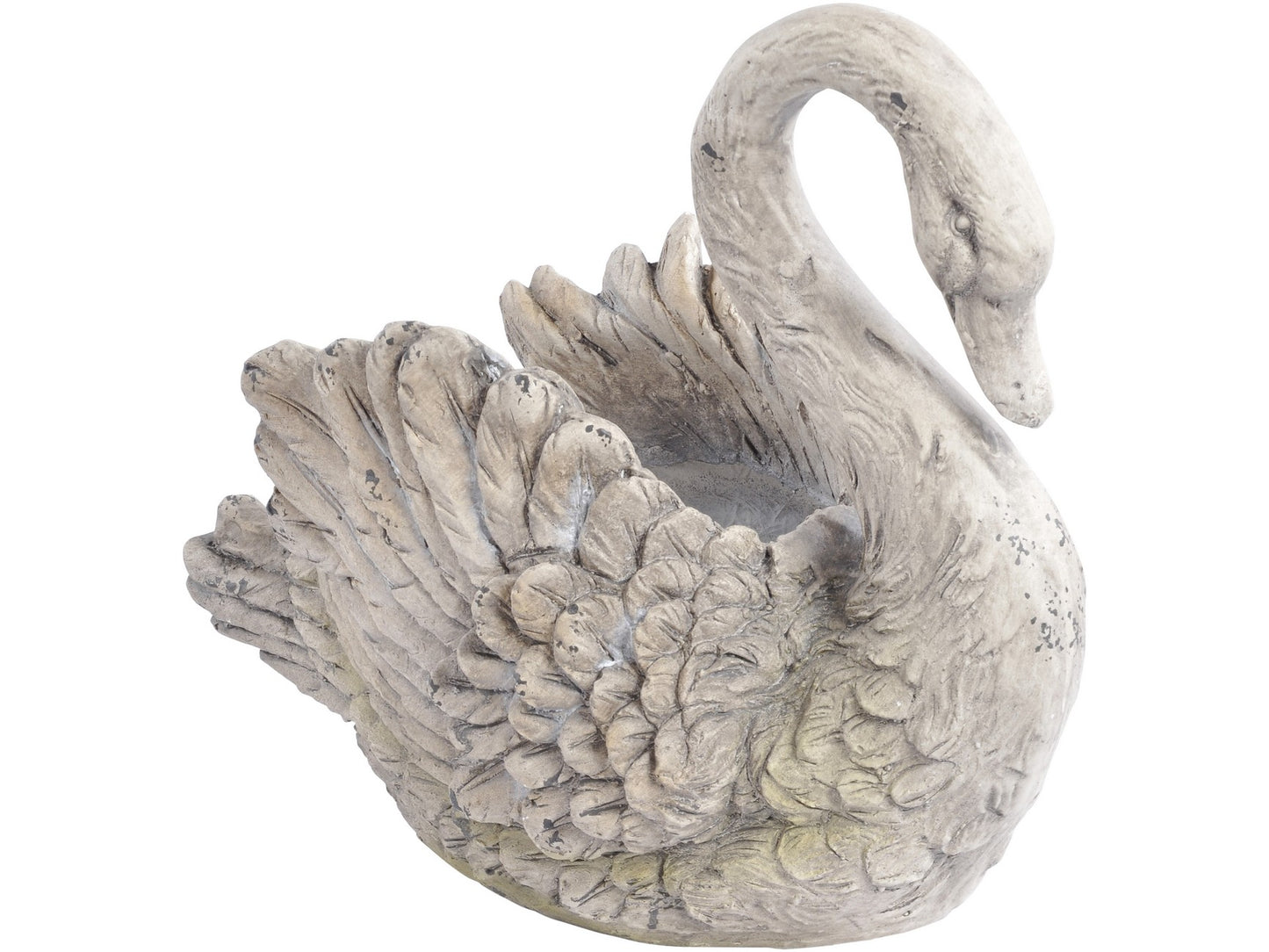 Concrete Finish Resin Swan Sculpture