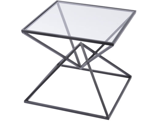 EX DISPLAY Black Pyramid Side Table