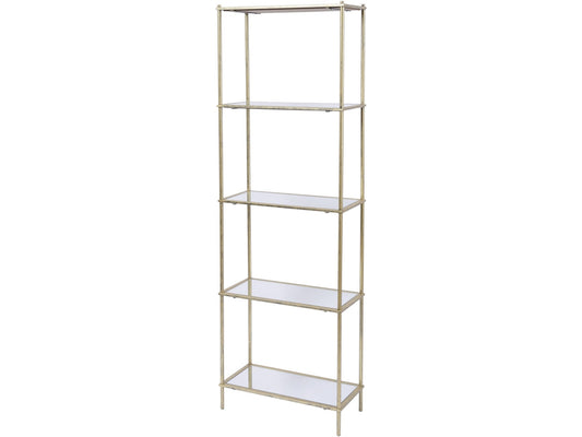 Mylas Five Tier Shelving Unit With Mirrored Panels