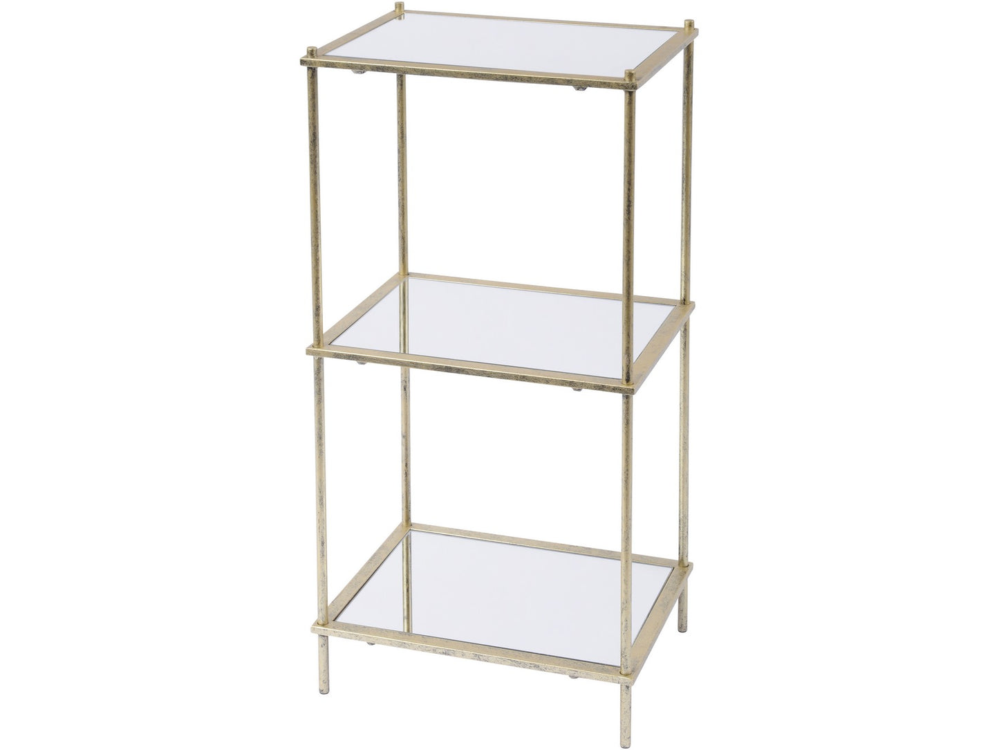 Mylas Three Tier Shelving Unit With Mirrored Panels