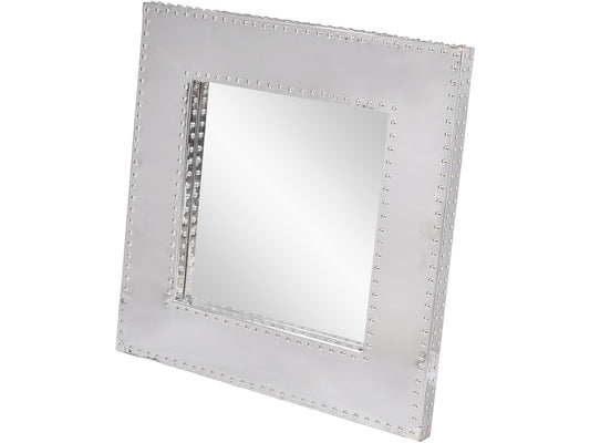 Duke Polished Silver Steel Square Mirror