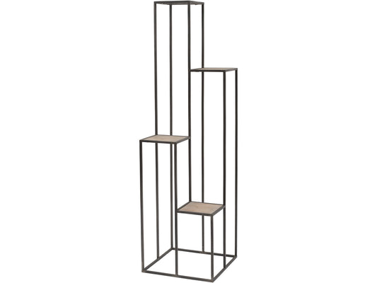 EX DISPLAY 4 Tier Black Iron Corner Shelf