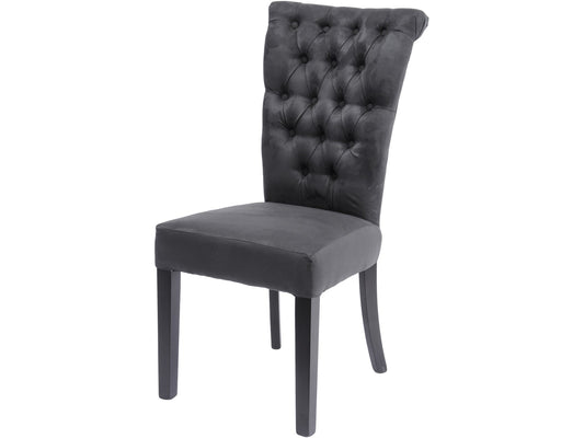 Jansen Dark Grey Buttonback Dining Chair