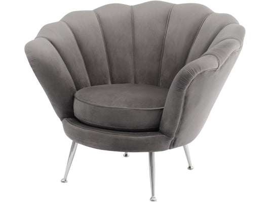 Sasha Soft Mid Grey Velvet Shell Chair