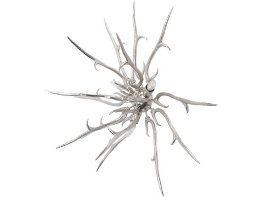 Hunter Polished Silver Antler Wall Sconce E27 40W 3