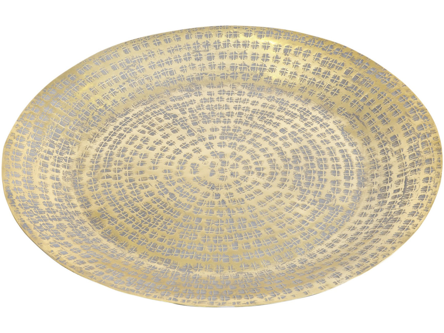 EX DISPLAY Tangiers Gold Hammered Aluminium Round Tray