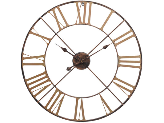 Antique Brass Outdoor Skeletal Wall Clock