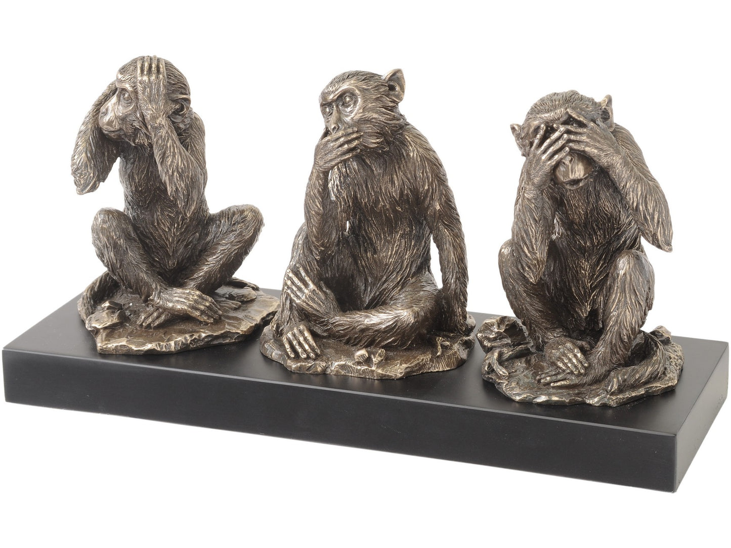 EX DISPLAY Millbeck Bronze Finish Wise Monkeys Sculpture