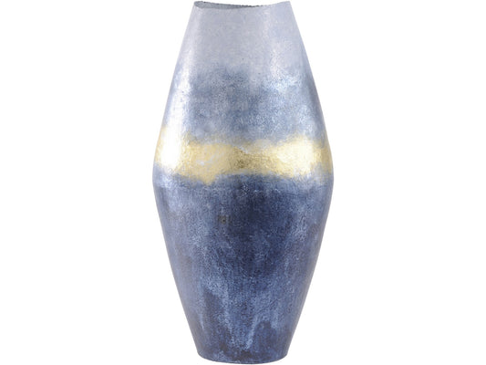 Blue And Gold Abstract Iron Vase