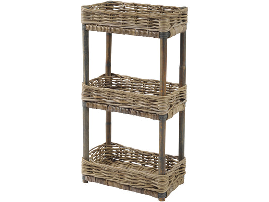 EX DISPLAY Toba Rattan Three Shelf Storage Unit