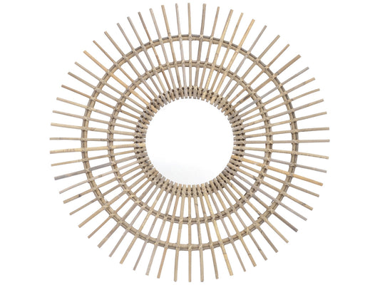 Toba Large Spoke Rattan Mirror