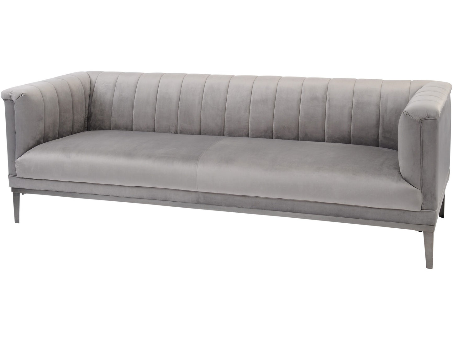 Belgravia Grey Three Seater Ribbed Sofa