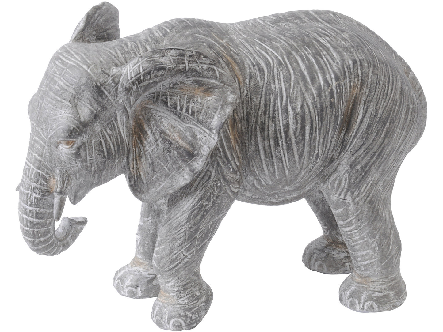 Antique Grey Elephant Resin Sculpture