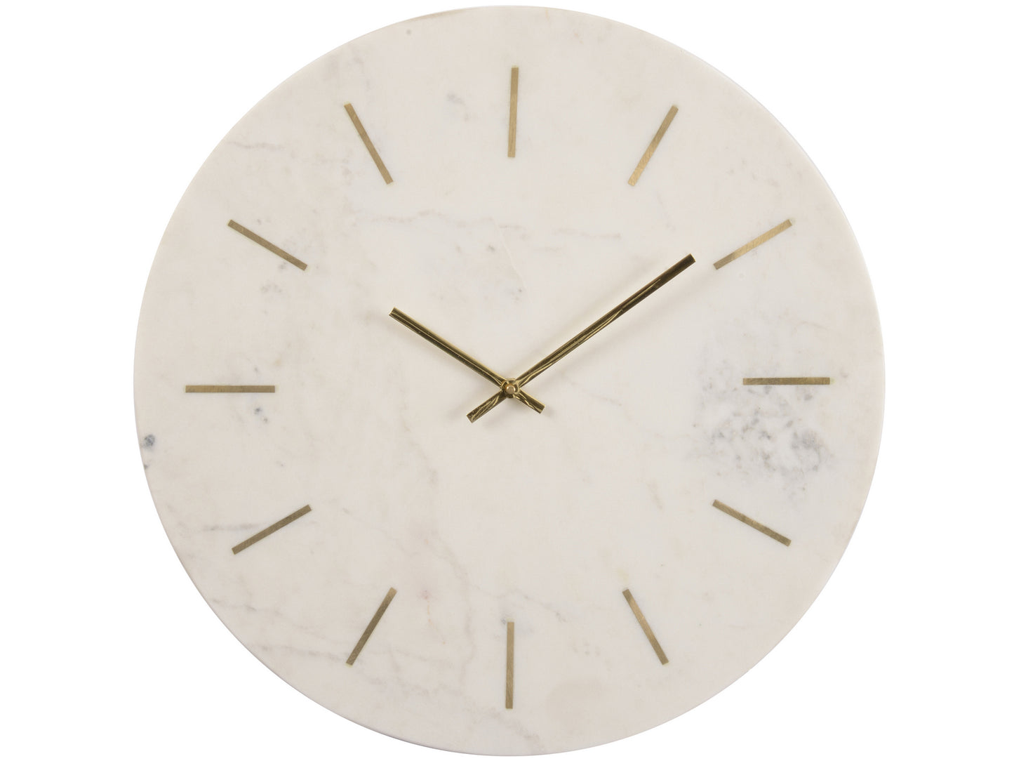 Brass Inlay And Marble Wall Clock