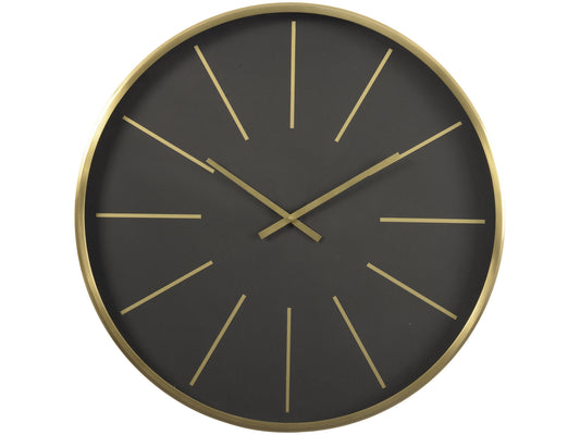 Black And Brass Numeral Steel Wall Clock