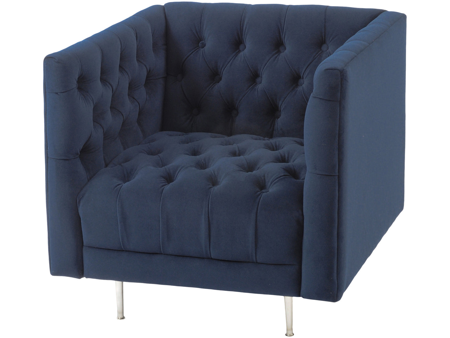 Arya Blue Velvet Button Detail Occasional Chair