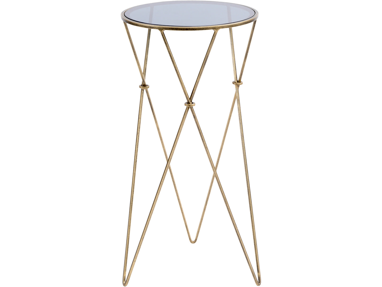 Sassari Antique Gold And Smoke Glass Side Table