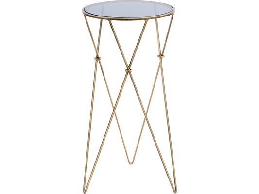 Sassari Antique Gold And Smoke Glass Side Table