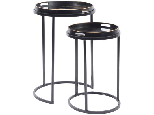 Gold Swirl Set of 2 Side Tables