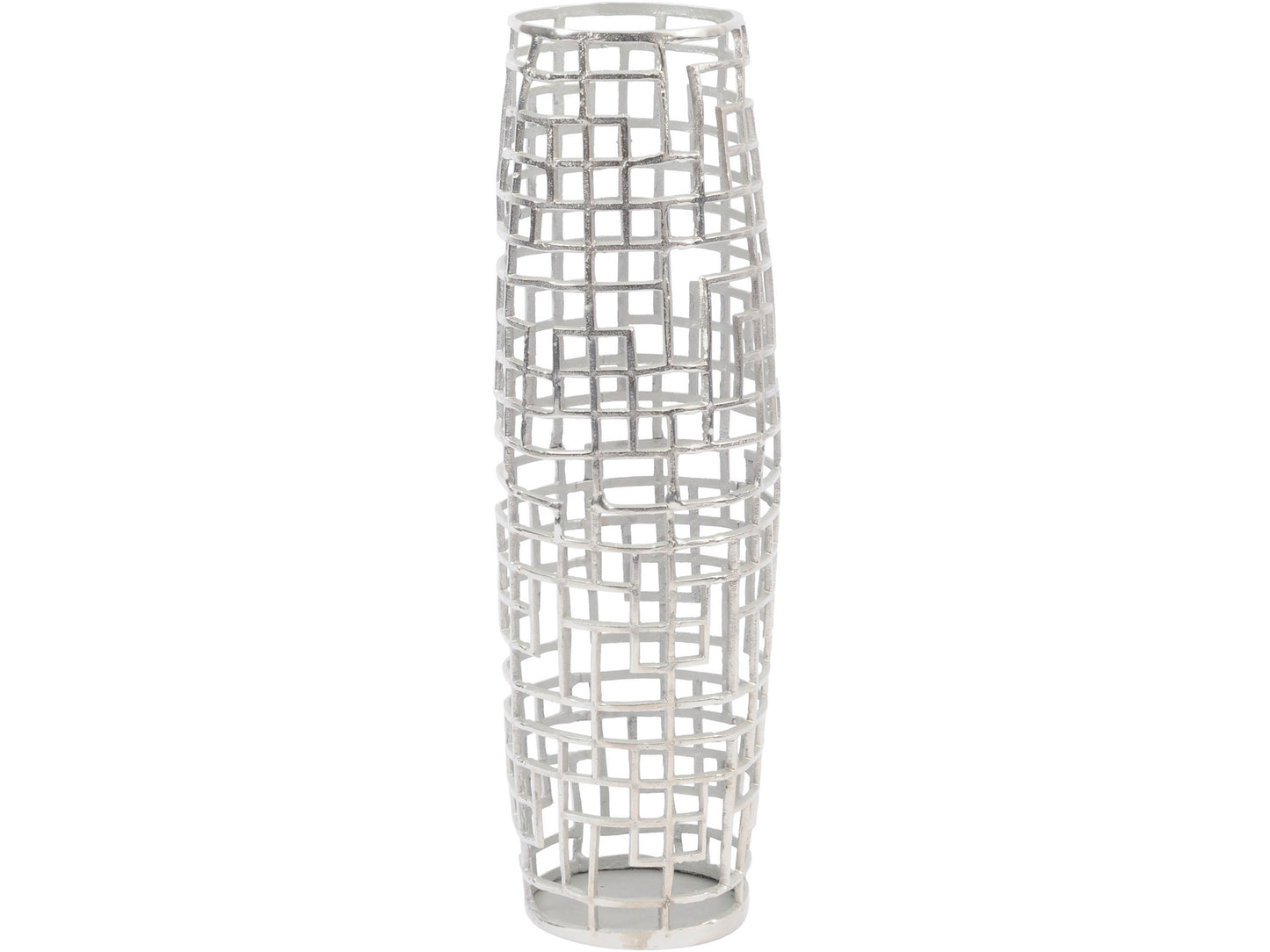 EX DISPLAY Timor Silver Grid Small Barrel Vase