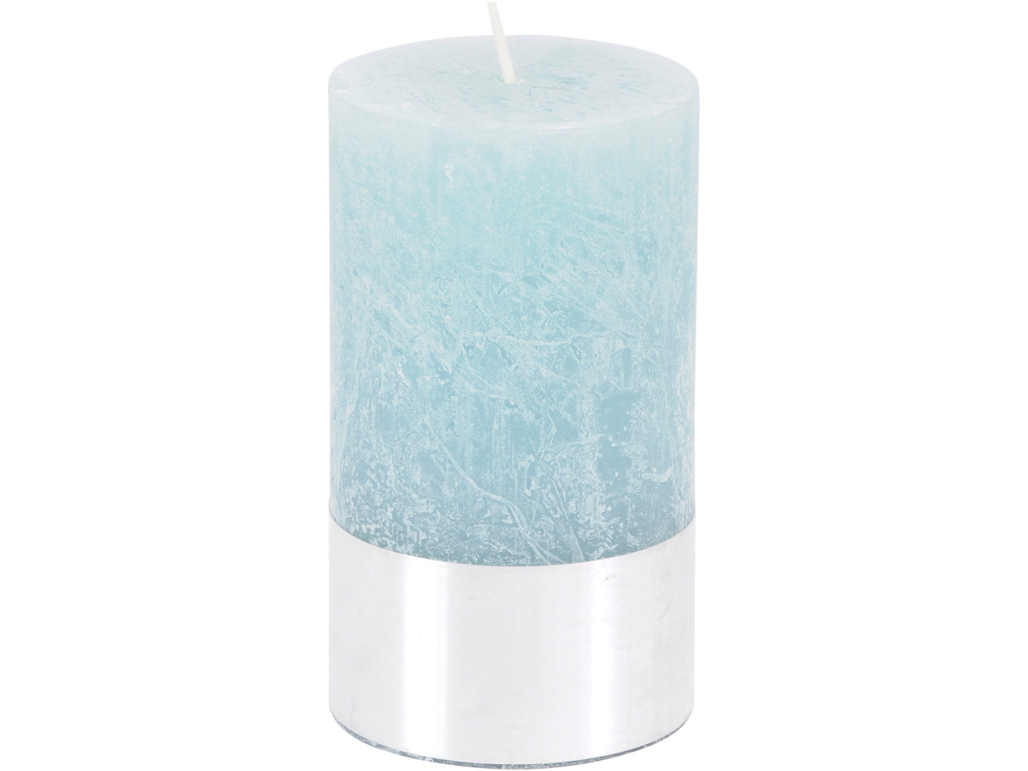 EX DISPLAY Blue Rustica Pillar Candle 7x12cm