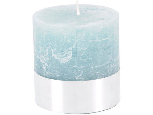 EX DISPLAY Blue Rustica Pillar Candle 10x10cm