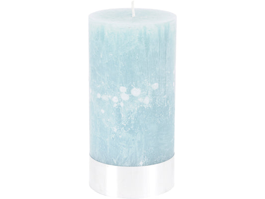 EX DISPLAY Blue Rustica Pillar Candle 10x20cm