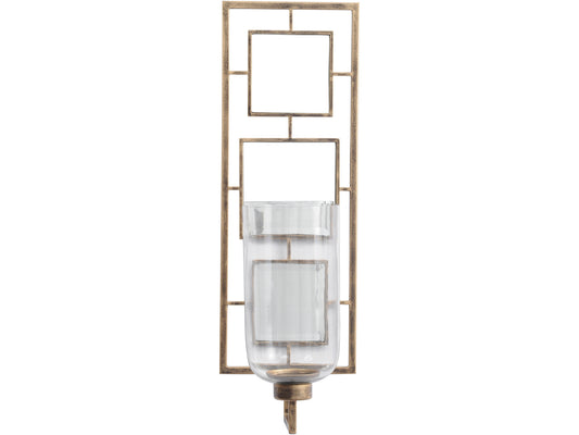 Occtaine Antique Gold Wall Sconce with Mirrored Back