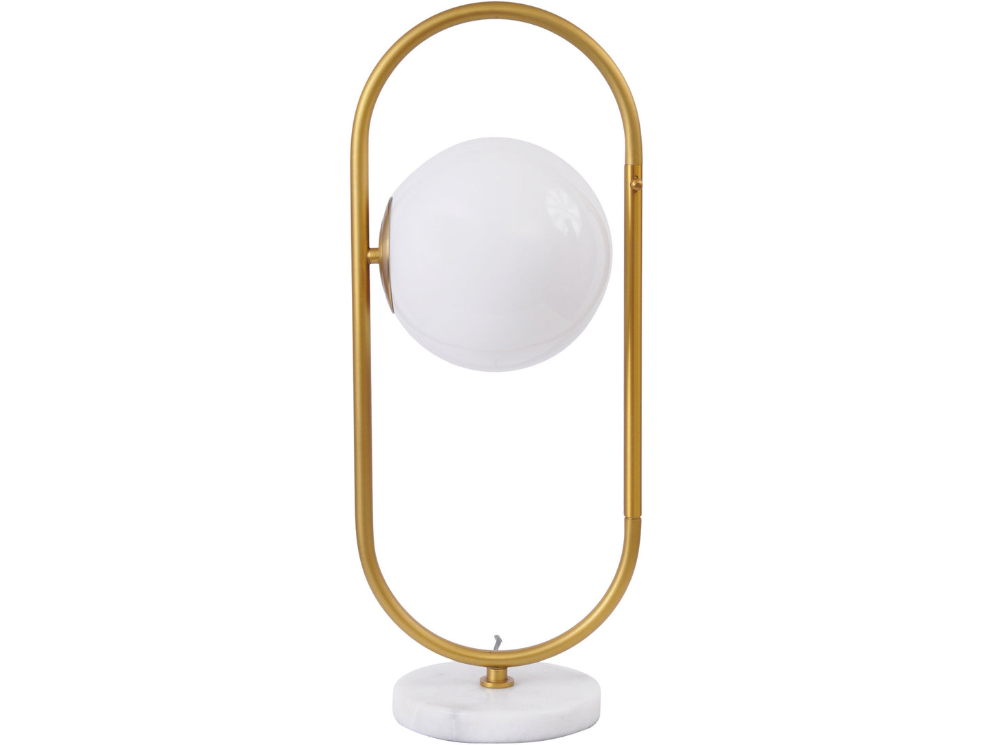 Orbital Milk Glass, Brass and Marble Table Lamp - E14 25W