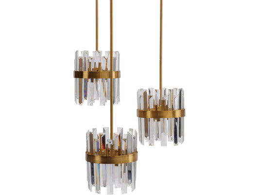 Set Of Three Crystal Pendant Lights E14 40W 12