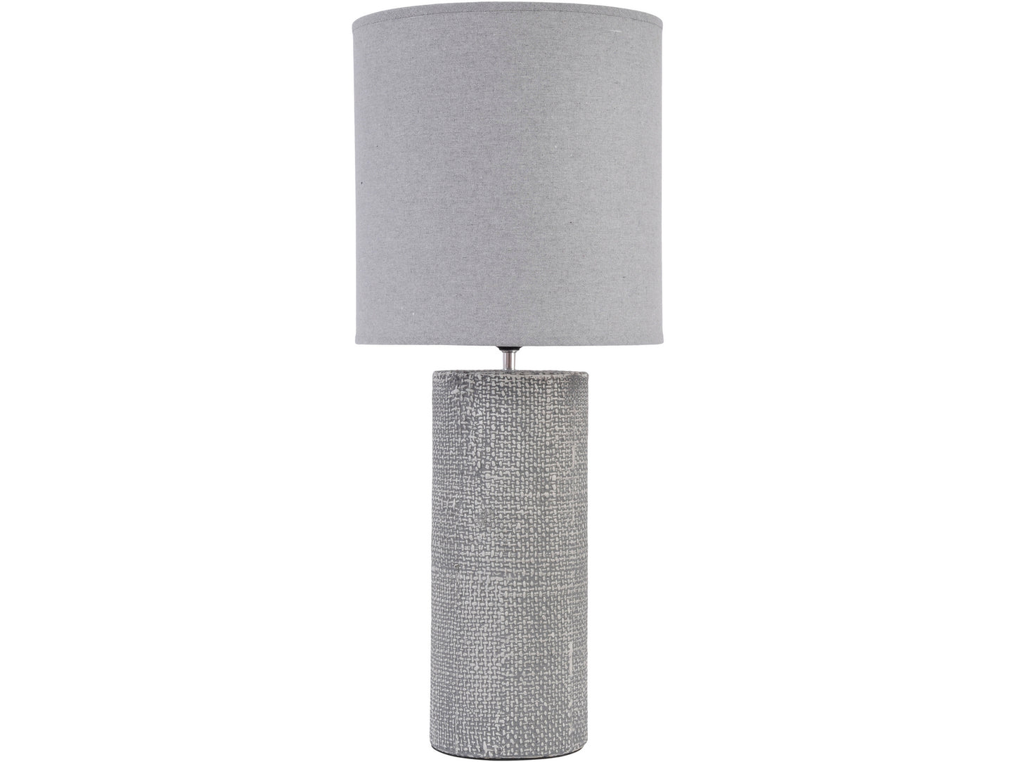 Tall Grey Textured Porcelain Table Lamp With Shade  E27 60W