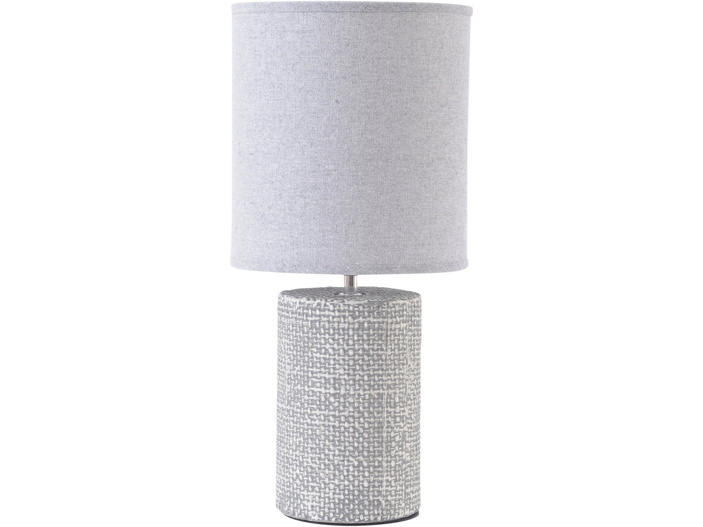 Small Grey Textured Porcelain Table Lamp With Shade  E14 40W