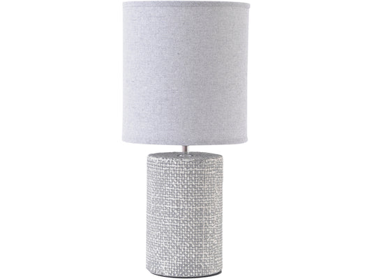 Small Grey Textured Porcelain Table Lamp With Shade  E14 40W