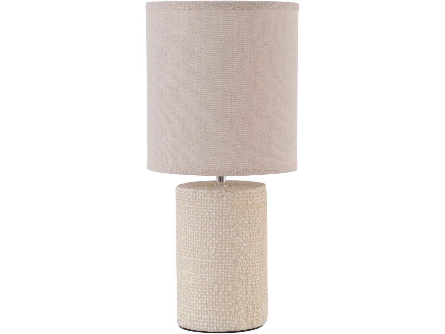 Small Cream Textured Porcelain Table Lamp With Shade  E14 40W