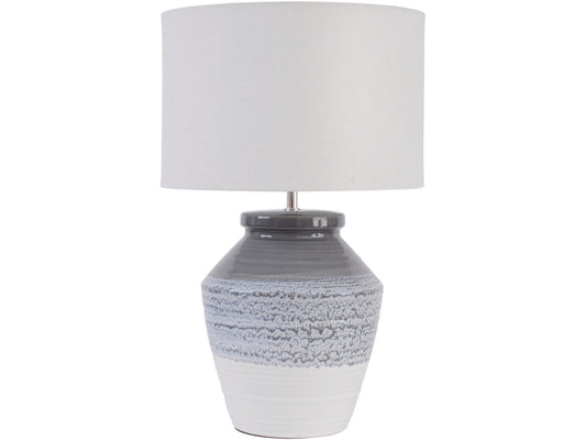 Skyline Grey and Blue Ceramic Table Lamp with Shade  E27 60W