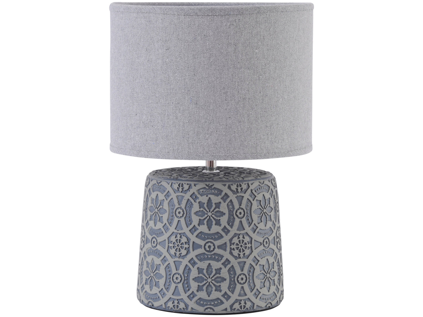 Vedder Grey Concrete Lamp With Geometric Pattern and Shade - E14 40W