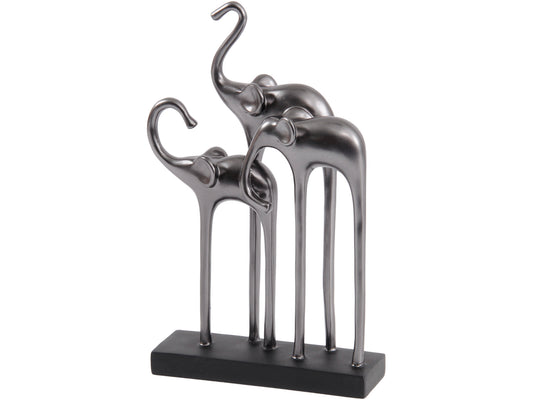 EX DISPLAY Abstract Elephant Sculpture In Gunmetal Grey