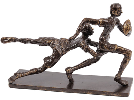 Bronze Rugby Tackle Sculpture