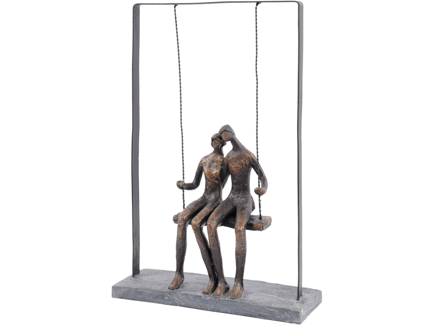 Couple Sitting on Swing Bronze Figurative Sculpture