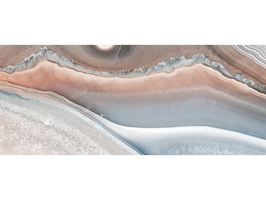 Soft Pink And Blue Agate Glass Wall Art 125x50cm